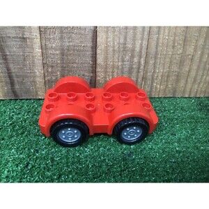 Lego Duplo Vehicle Car Sedan Chassis Base RED 2X6 SILVER WHEELS